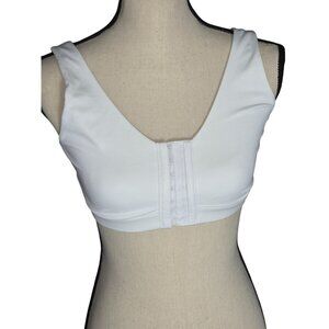 Delimira Womens Front Closure White Wireless Bra With Wide Straps Size M*NWT